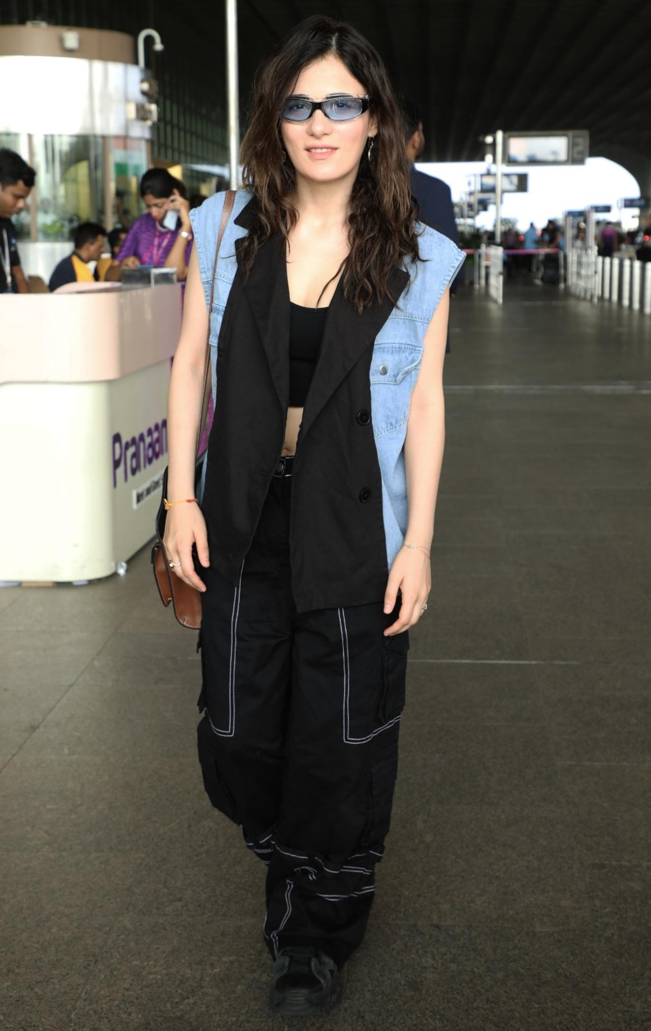 Radhikka Madan was spotted at the airport on Tuesday morning as she headed out of the city.
